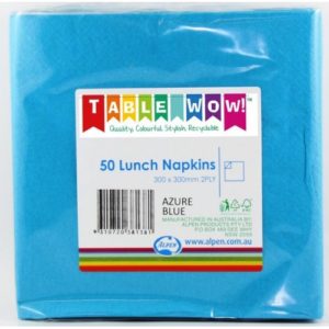 Azure Blue Lunch Napkins- Pkt 50