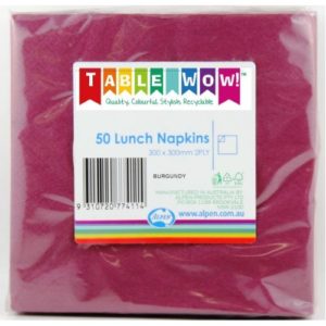 Burgundy Lunch Napkins Pkt 50