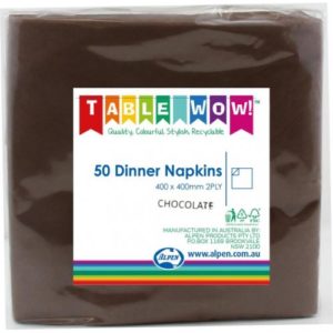 Chocolate Dinner Napkin - Pkt 50
