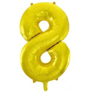 Jumbo Foil Number Balloon - Gold Eight