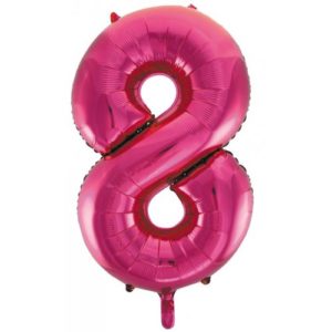 Jumbo Foil Number Balloon - Magenta Eight