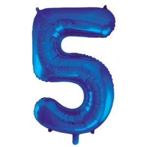 Jumbo Foil Number Balloon - Blue Five