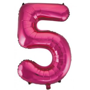 Jumbo Foil Number Balloon - Magenta Five