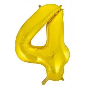 Jumbo Foil Number Balloon - Gold Four