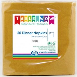 Gold Dinner Napkin - Pkt 50