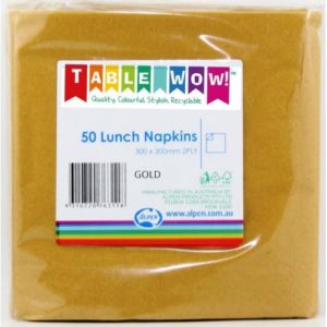 Gold Lunch Napkins - Pkt 50