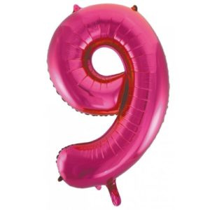 Jumbo Foil Number Balloon - Magenta Nine