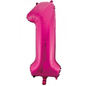 Jumbo Foil Number Balloon - Magenta One