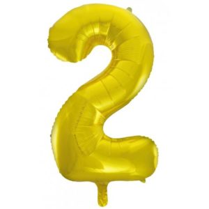 Jumbo Foil Number Balloon - Gold Two