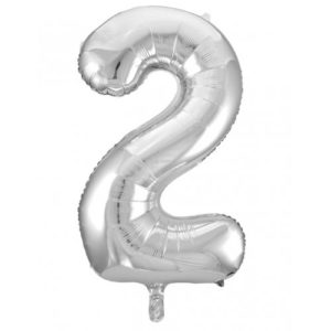 Jumbo Foil Number Balloon - Silver Two