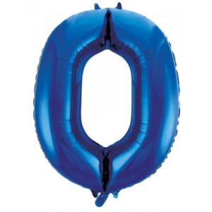 Jumbo Foil Number Balloon - Blue Zero