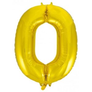 Jumbo Foil Number Balloon-  Gold Zero