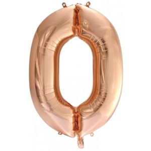 Jumbo Foil Number Balloon – Rose Gold Zero
