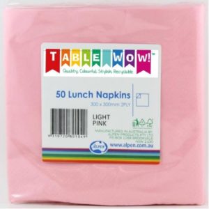 Light Pink Lunch Napkins - Pkt 50